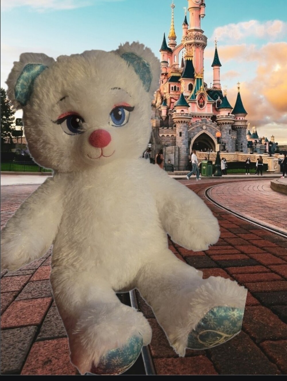 Retired Disney Frozen Elsa Teddy Bear Build-A-Bear Workshop Fur Plush Sparkles